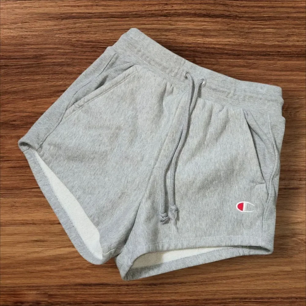 Champion Gray Reverse Weave Heavyweight 84% Cotton Athletic Short Shorts
